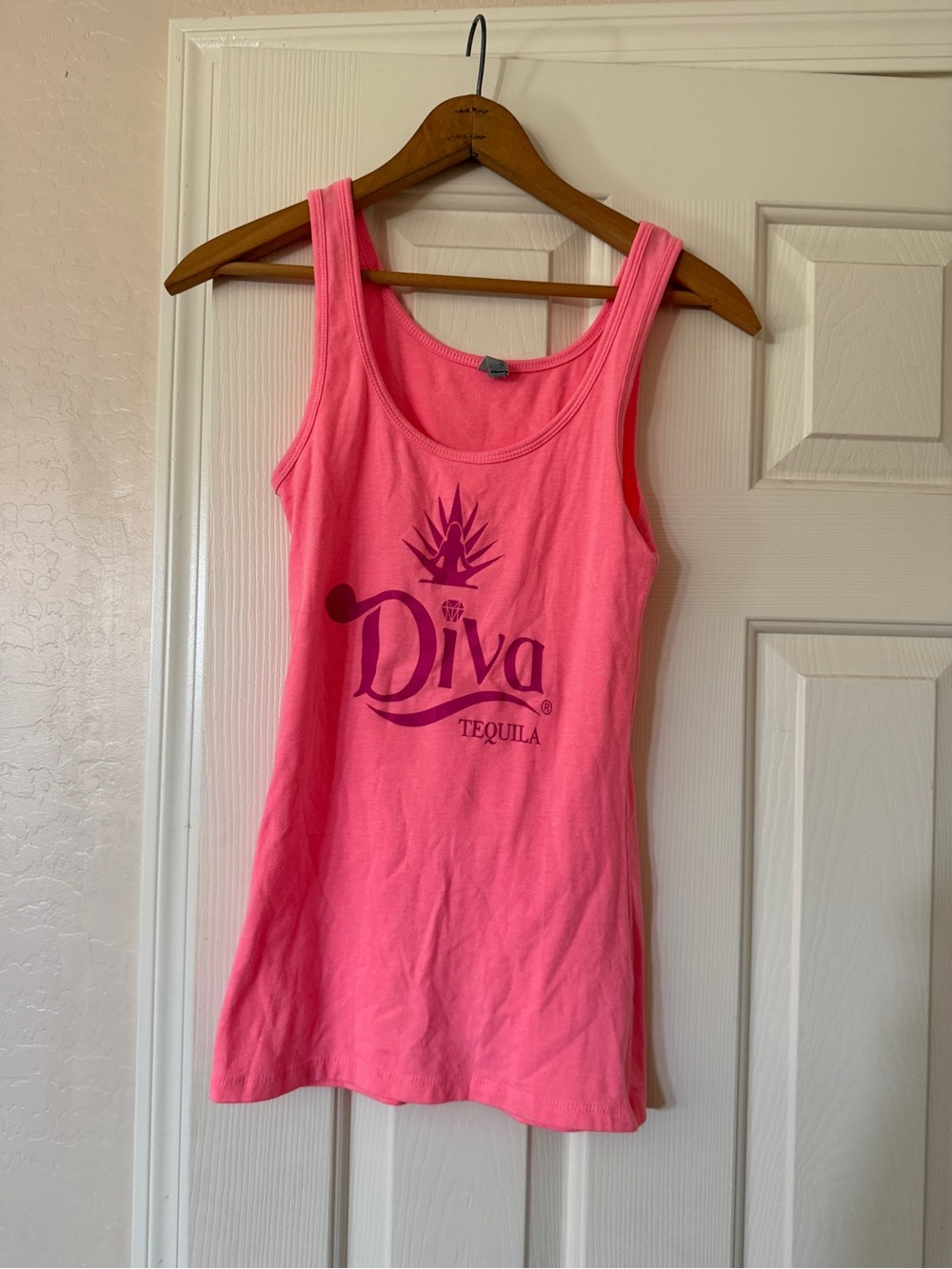 Next Level Apparel Hot Pink Scoop Neck Tank Size S